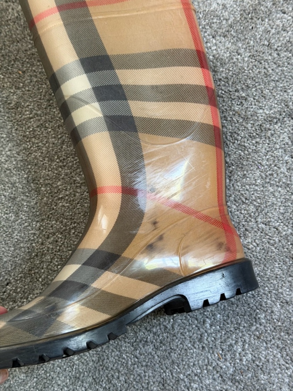 Burberry Rain Boots Waterproof Rubber Nova Check Size 38 - Picture 8 of 11